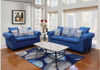 Blue Loveseat