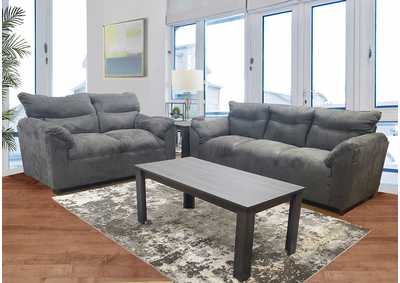 U508 Eerie Black Sofa & Loveseat - U158