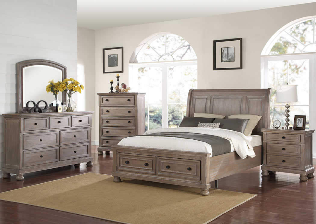 Allegra Pewter King Storage Bed,New Classic