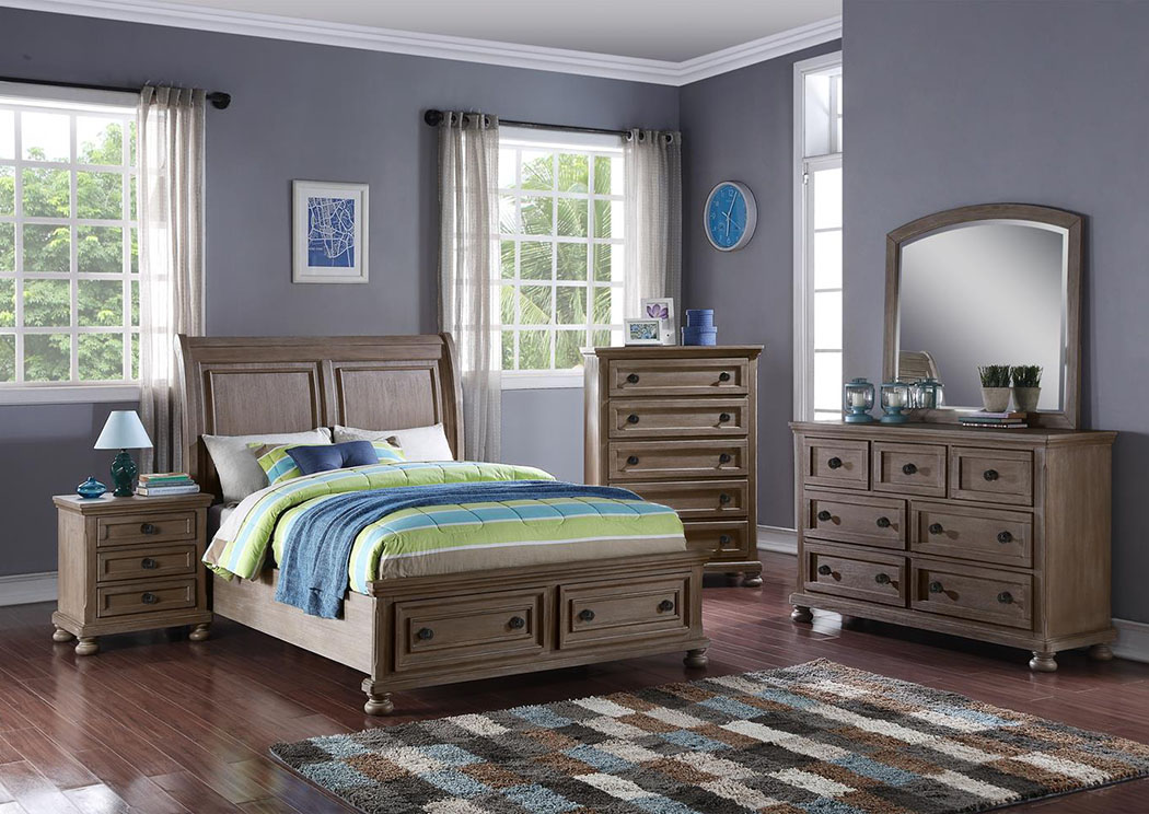 Allegra Pewter Twin Storage Bed,New Classic