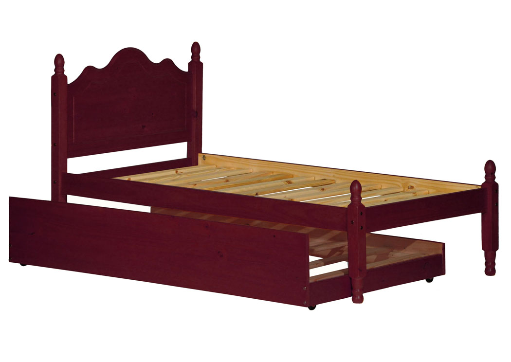 Reston Mahogany Twin Panel Bed w/ Trundle,Palace Imports