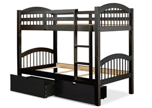 Image for Texas Java Twin/Twin Bunk Bed w/ 2 Storage Drawers