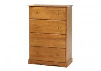 Image for Honey Pine 4 Super Jumbo Drawer Chest w/ Antique Brass Knobs