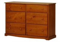 Image for Honey Pine Double Dresser w/ Antique Brass Knobs