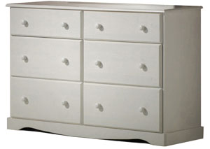 Image for Whitewash Double Dresser w/ Antique Brass Knobs