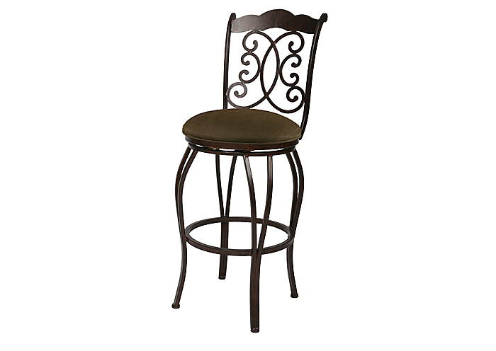 Athena 26" Barstool in Autumn Rust upholstered in Cowboy Brown,Pastel Furniture