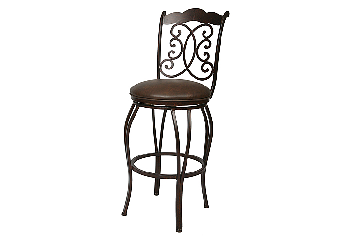 Athena 26" Barstool in Autumn Rust upholstered in Florentine Coffee,Pastel Furniture