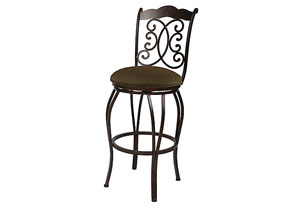 Image for Athena 26" Barstool in Autumn Rust upholstered in Cowboy Brown