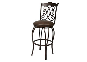 Image for Athena 26" Barstool in Autumn Rust upholstered in Florentine Coffee