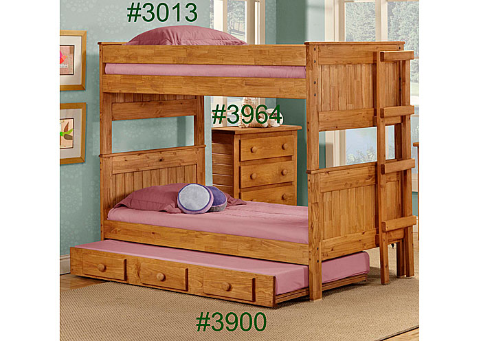 Twin/Twin Stackable Bunk Bed, Unfinished,OLD - DO NOT USE - Pine Crafter Furniture