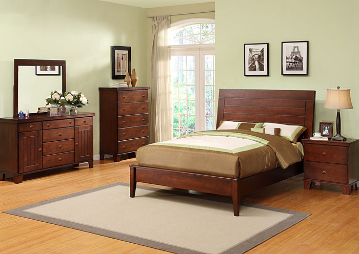Metropolitan King Bed w/ Dresser & Mirror,Primo International