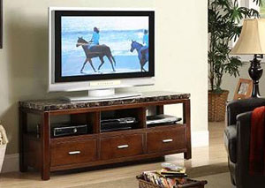 1168 FAUX MARBLE TOP TV STAND