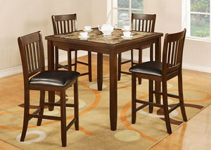 Image for 2095 5 PIECE FAUX MARBLE DINING SET