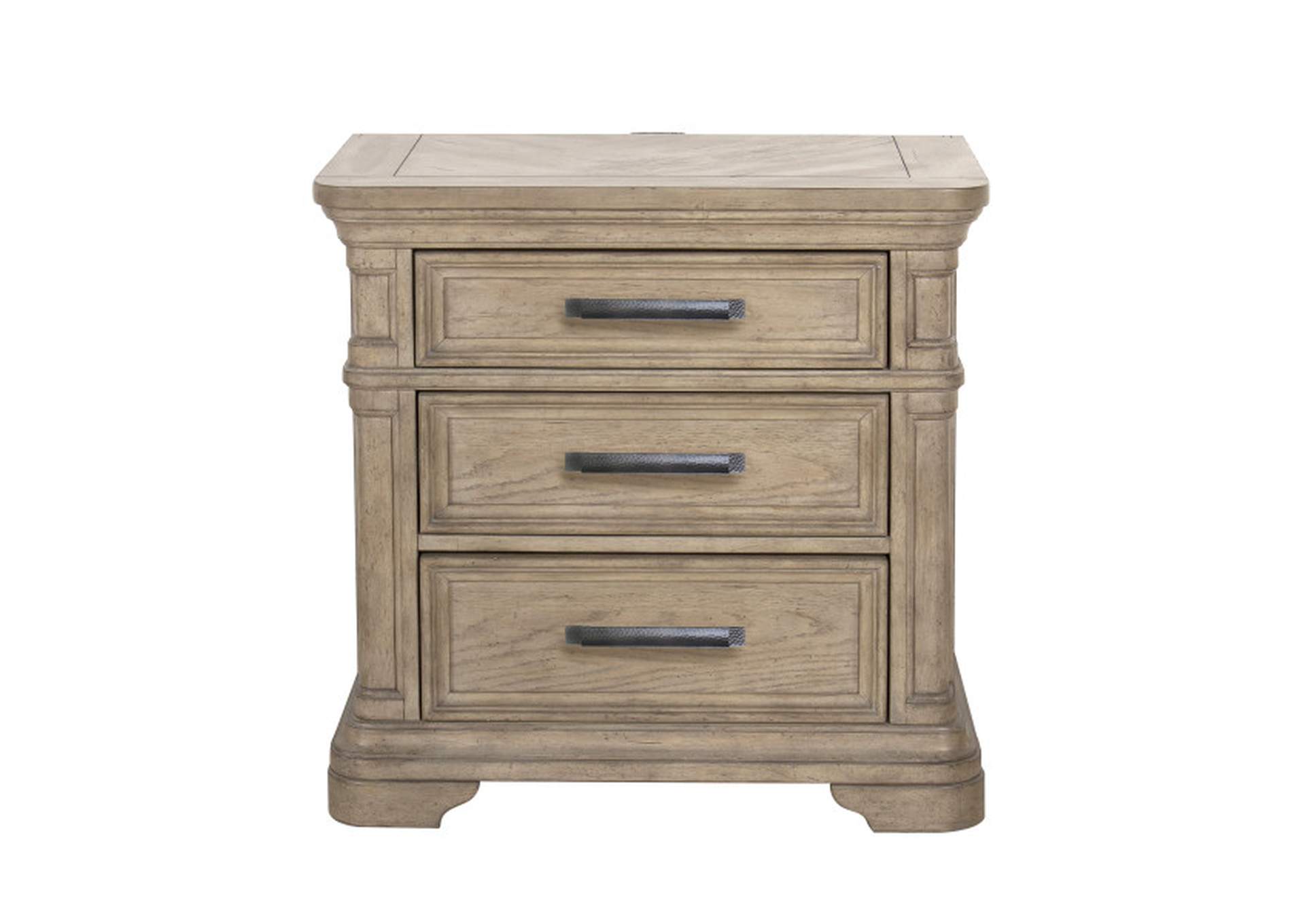 Monterey 3 Drawer USB Charging Nightstand in Sandcastle Beige,Pulaski Furniture