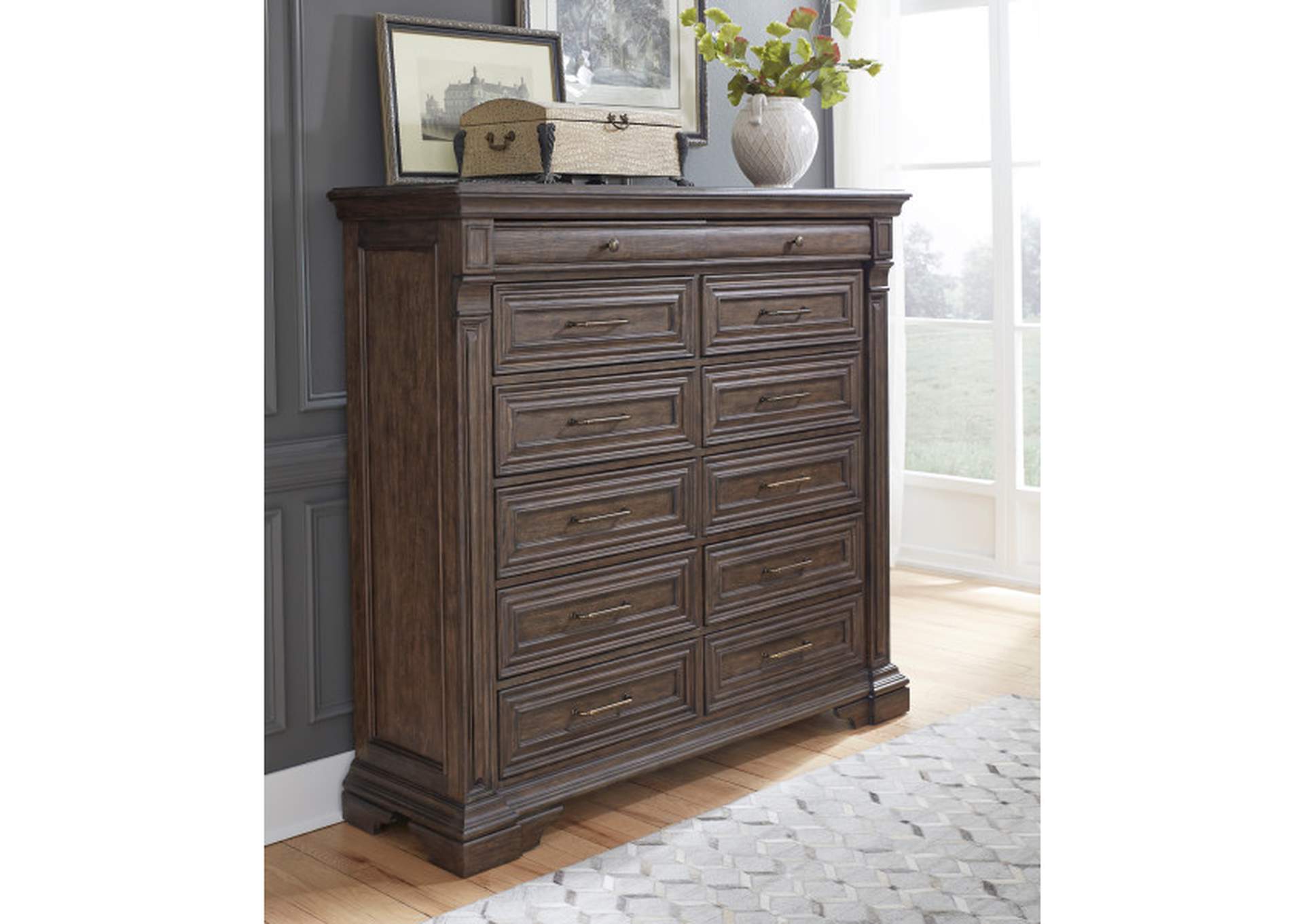 Bedford Heights 12 Drawer Master Chest in Estate Brown,Pulaski Furniture