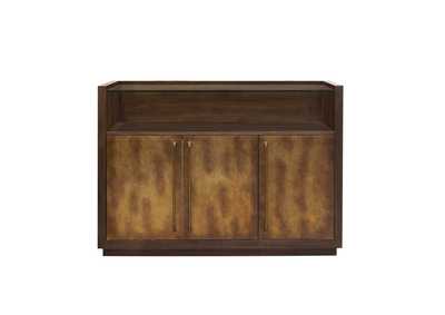 Image for 3 Door Bar Cabinet with Glass Shelves
