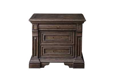 Image for Bedford Heights 3 Drawer USB Charging Nightstand in Estate Brown