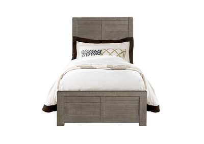 Ruff Hewn Twin Panel Bed in Weathered Taupe