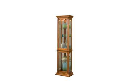 Image for Gallery Style 4 Shelf Curio Cabinet in Golden Oak Brown