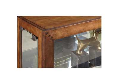 Image for Side Entry Lighted Display Cabinet in Warm Poplar Brown