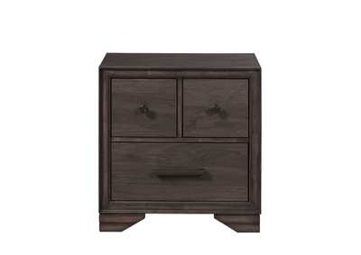 Three Drawer Youth Nightstand with USB in Brown