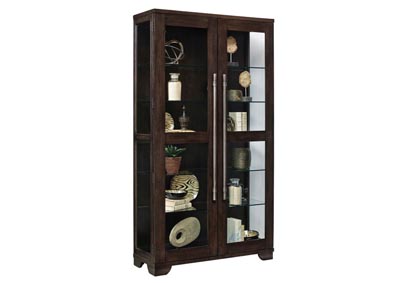 Image for Double Door 5 Shelf Curio Cabinet in Oak Brown