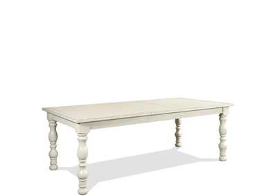 Aberdeen Weathered Worn White Rectangle Dining Table w/1 18" Leaf