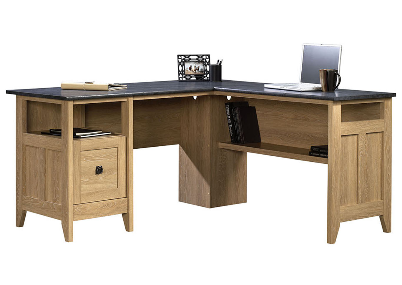 August Hill Dover Oak L-Desk,Sauder