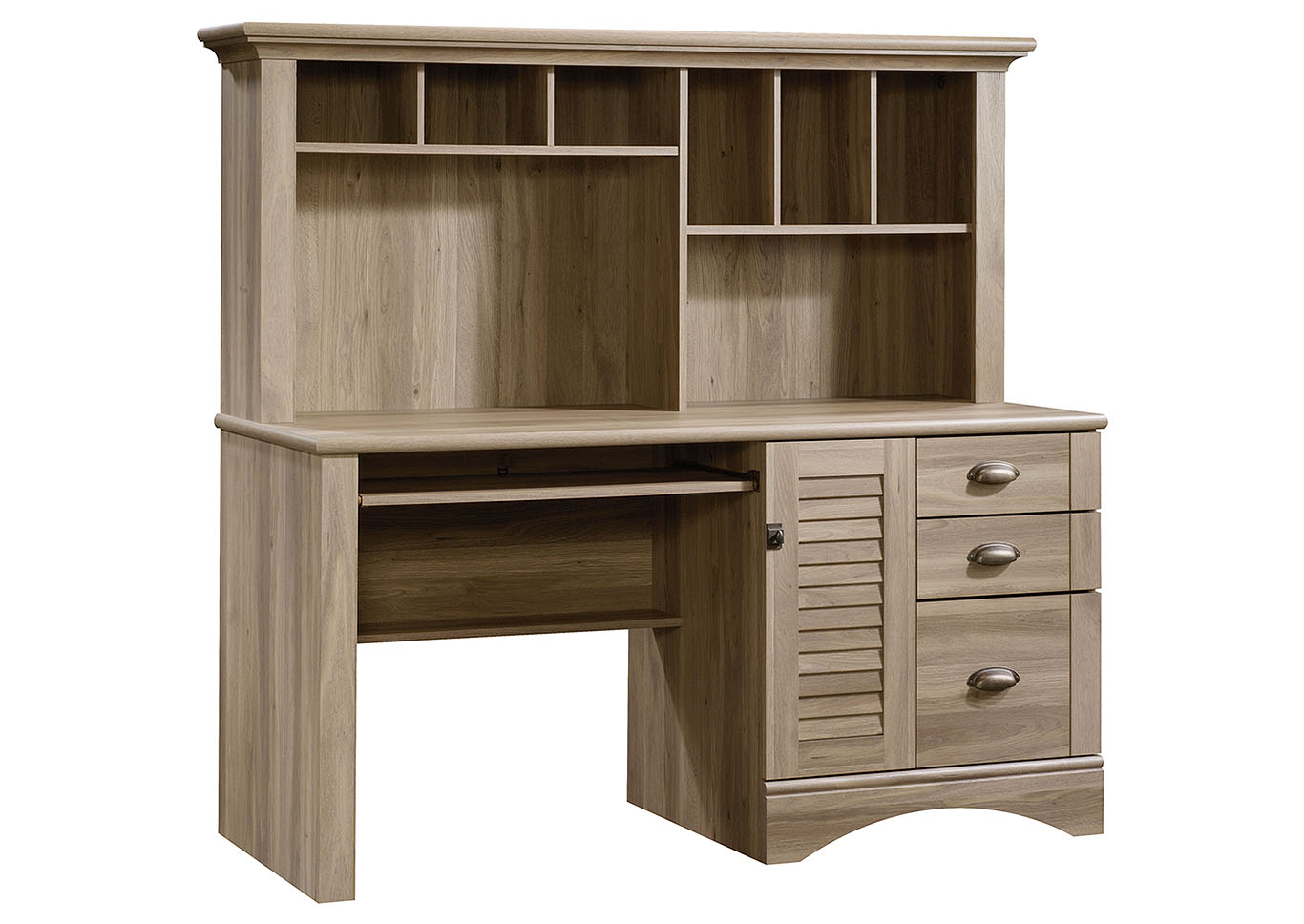 Harbor View Salt Oak Computer Desk W/Hutch,Sauder