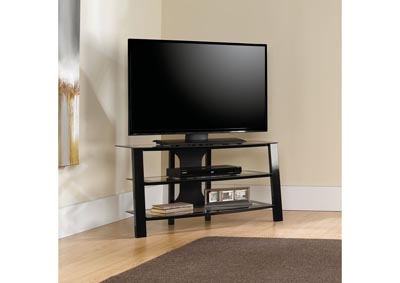 Image for Mirage Black/Clear Panel Tv Stand