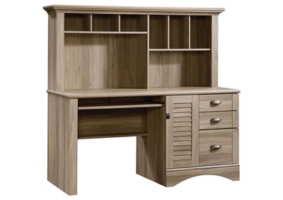 Image for Harbor View Salt Oak Computer Desk W/Hutch