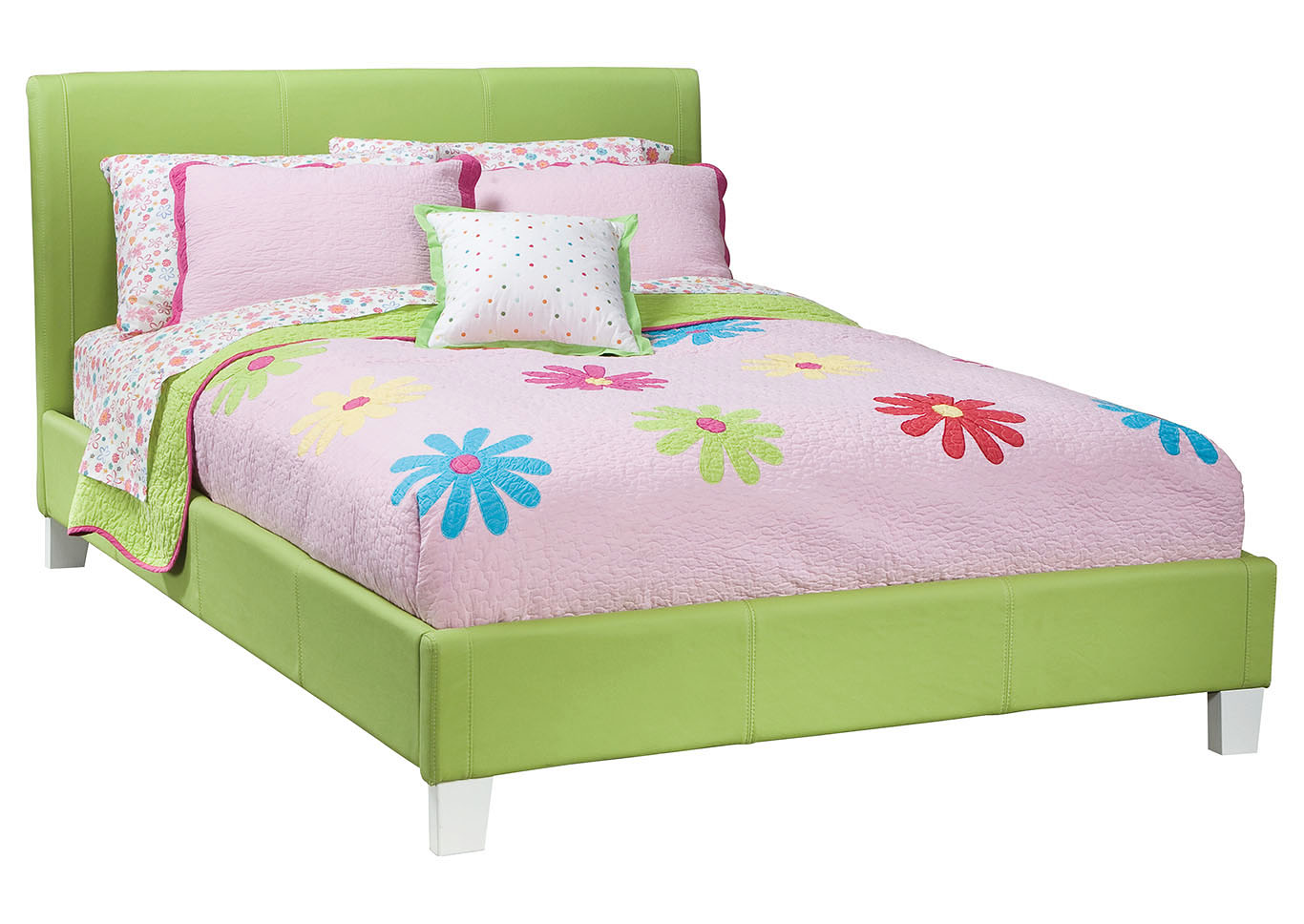 Fantasia Green Twin Upholstered Bed,Standard