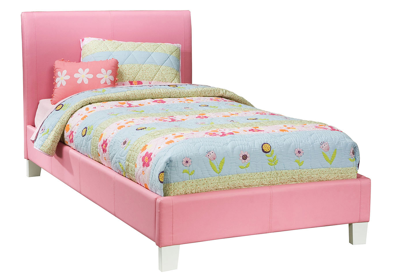 Fantasia Pink Full Upholstered Bed,Standard