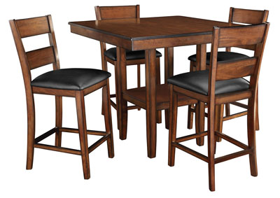 Pendwood Brown Counter Table w/4 Side Chair