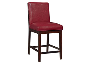 Couture Elegance Red Counter Chair (Set of 2)