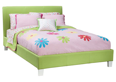 Fantasia Green Twin Upholstered Bed