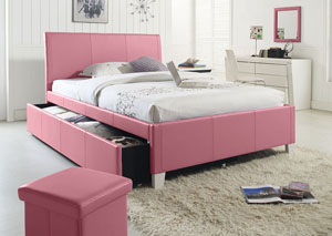 Fantasia Pink Twin Trundle Bed