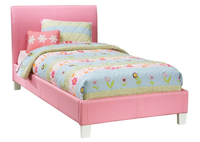 Fantasia Pink Twin Upholstered Bed
