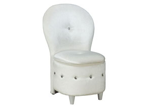 Image for Sit N' Store White Storage Stool