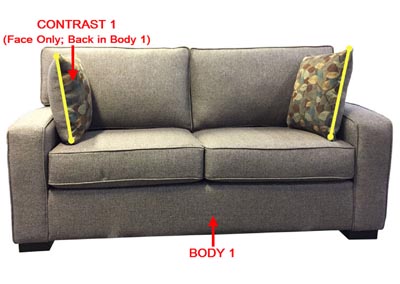 Performance Loft Fabric Sofa w/ 2 Pillows