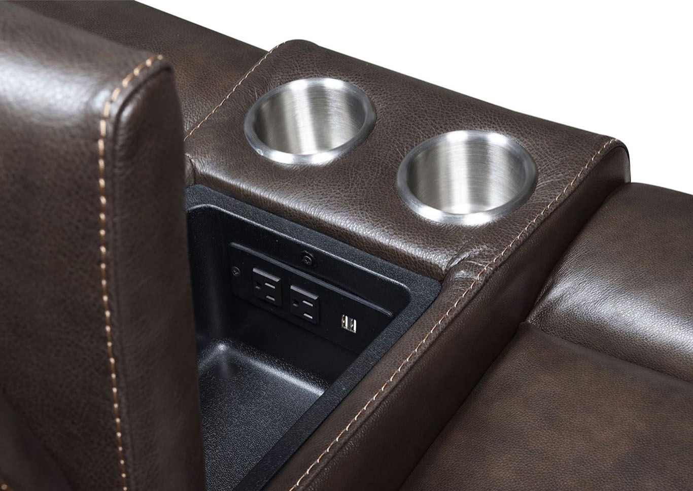 Fortuna Coffee Recliner Console Love Power^2,Steve Silver