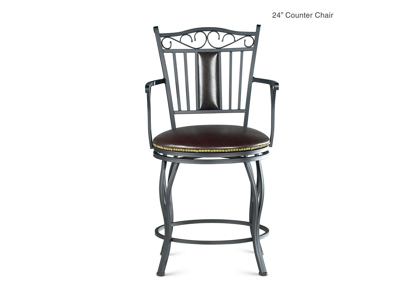 Barbara Brown Jumbo Swivel Counter Dining Chair [2/Ctn],Steve Silver