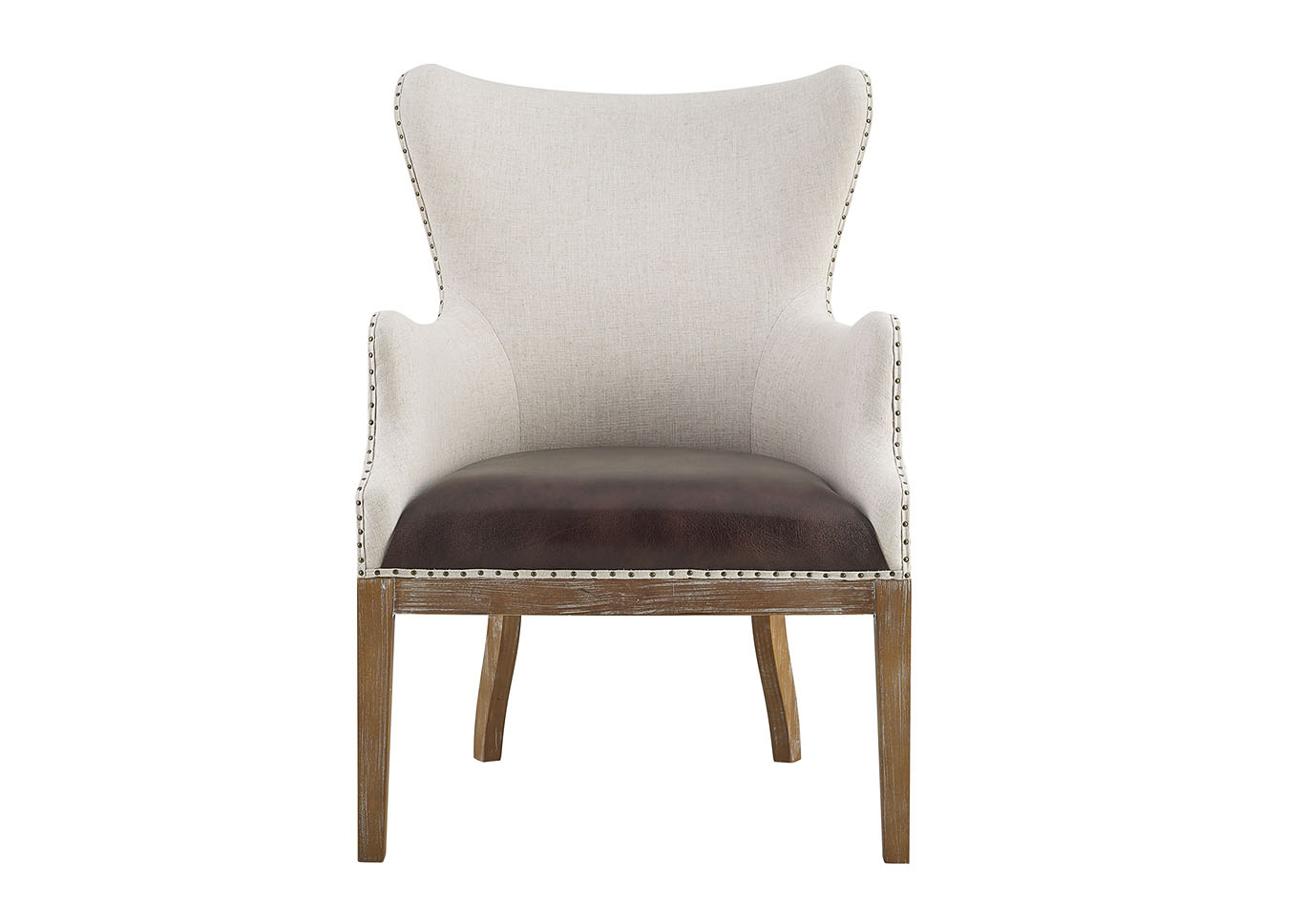 George Two Tone Wingback Accent Chair,Steve Silver