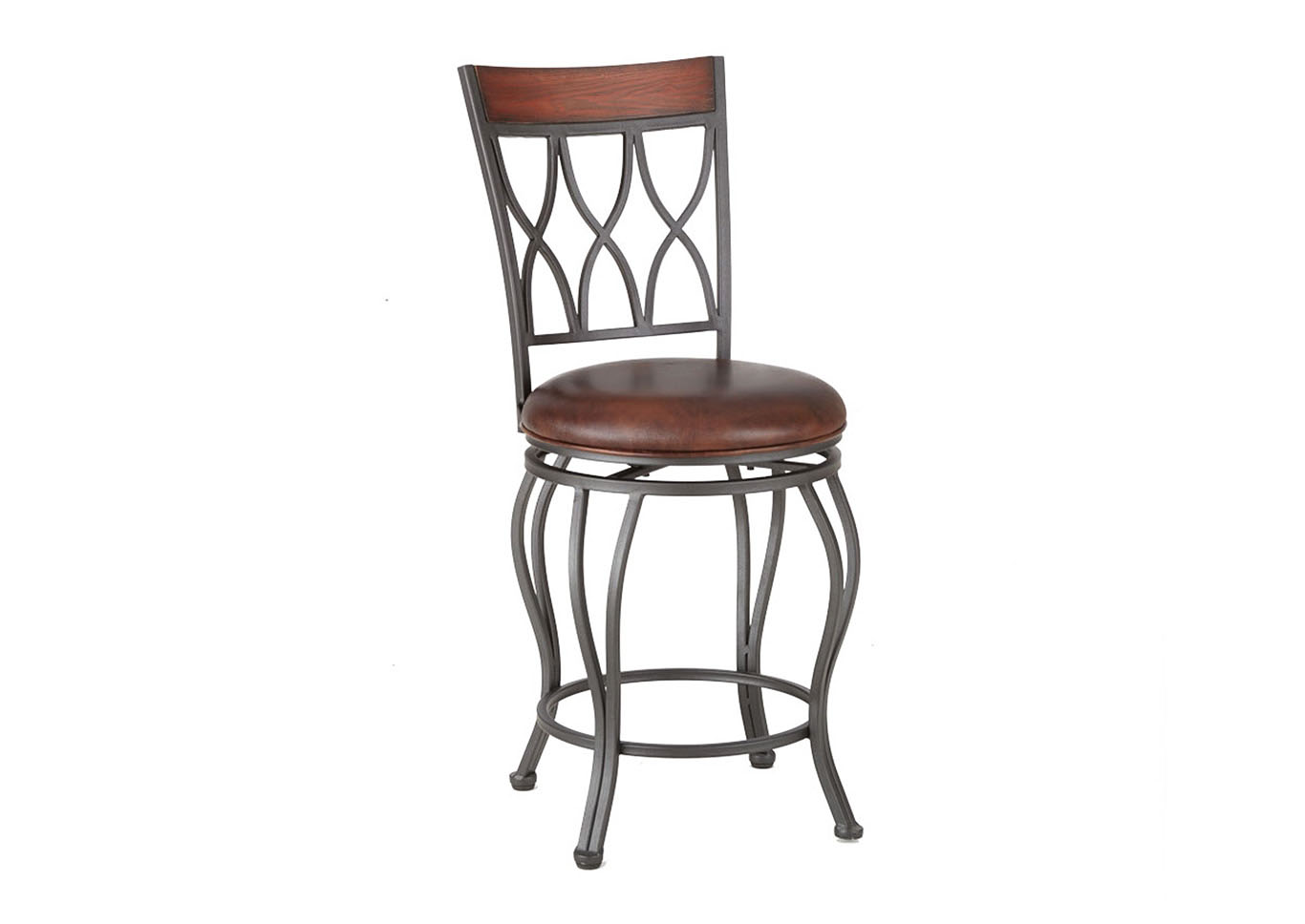 Wallen Brown Swivel PU Bar Stool [1pc/ctn],Steve Silver