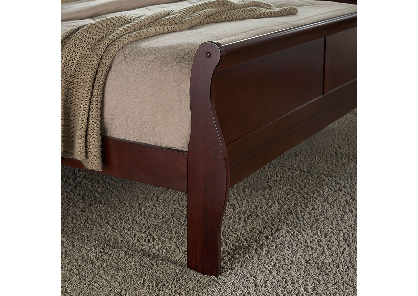 Orleans Brown Sleigh King Bed,Steve Silver