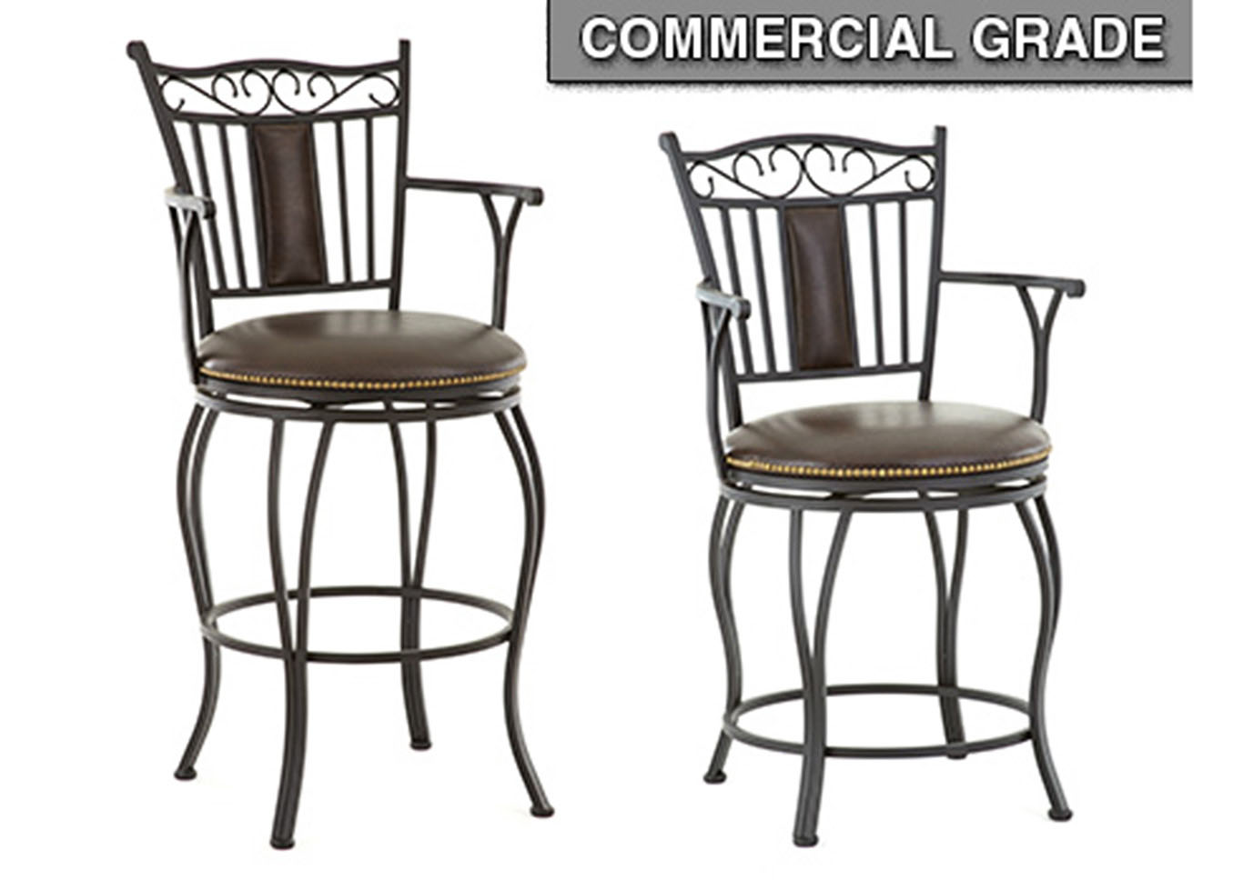 Barbara Brown Jumbo Swivel Bar Chair [2/Ctn],Steve Silver