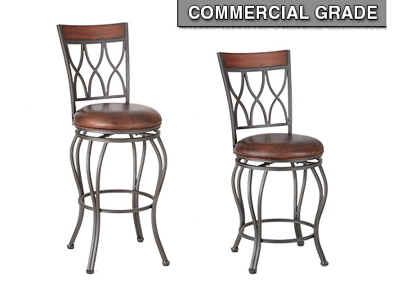 Wallen Brown Swivel PU Bar Stool [1pc/ctn],Steve Silver