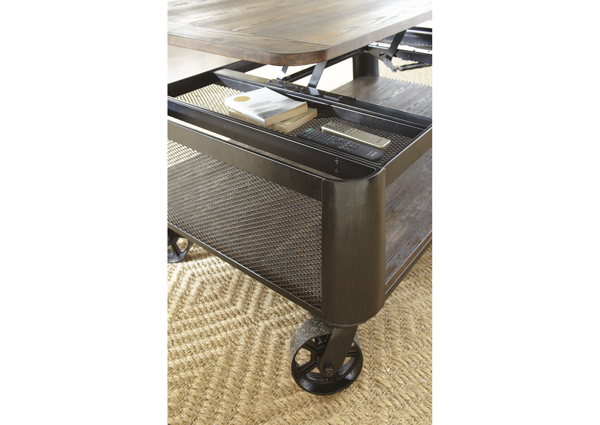 Barrow Brown Lift Top Cocktail Table w/ Casters,Steve Silver