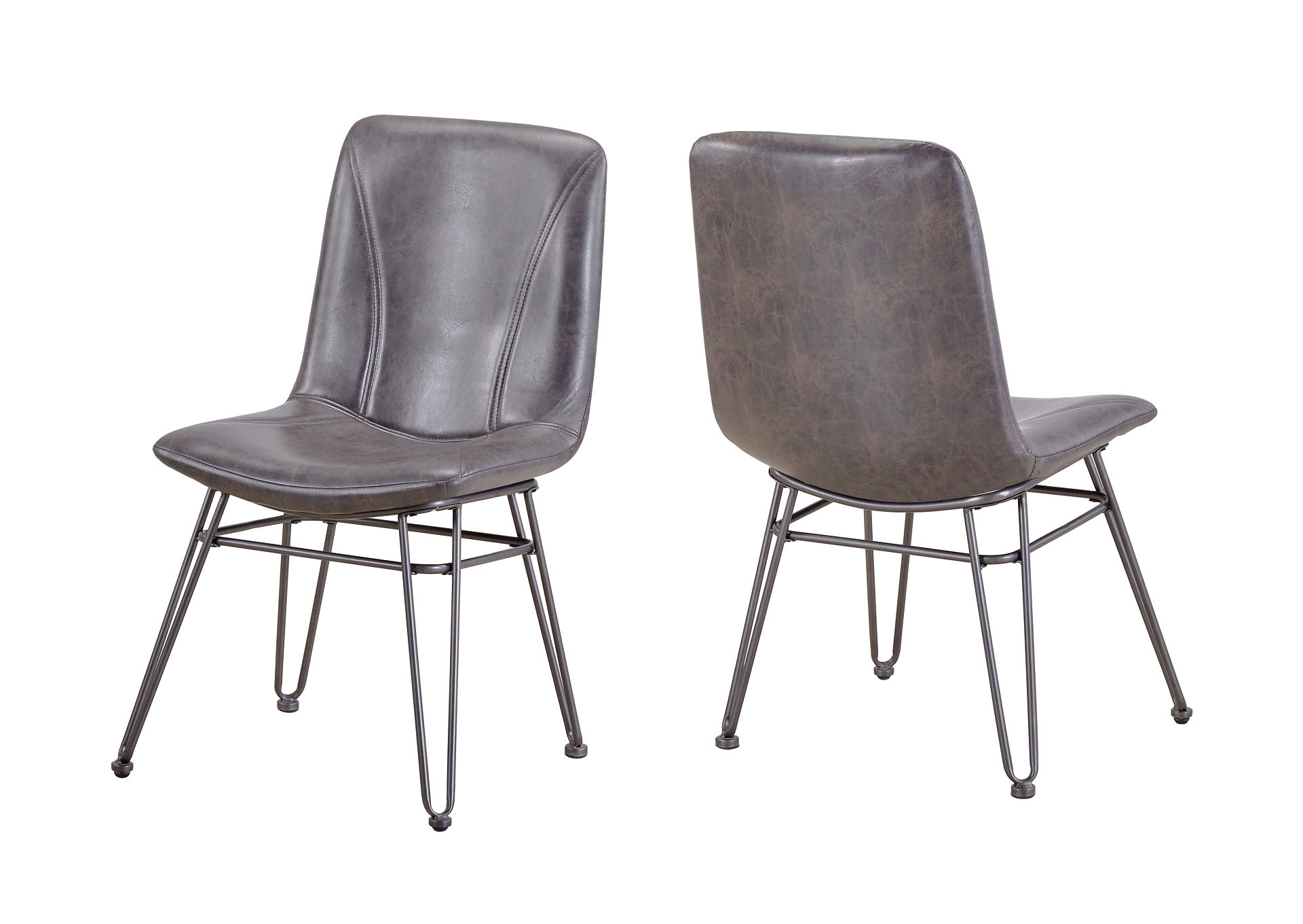 Derek Grey PU Side Dining Chair [2/Ctn],Steve Silver