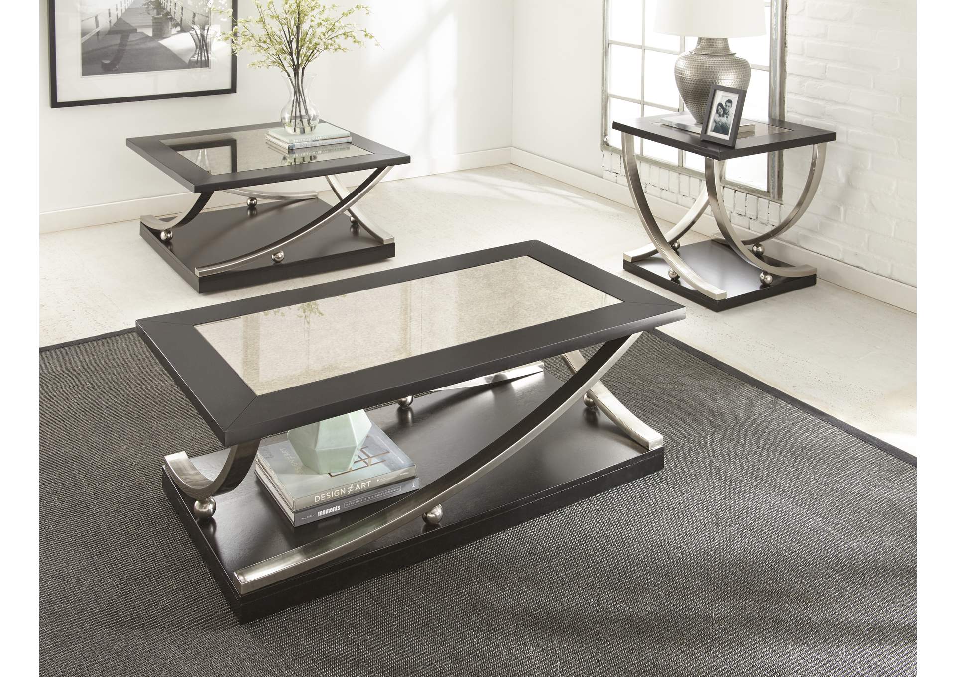 Ramsey Grey End Table,Steve Silver